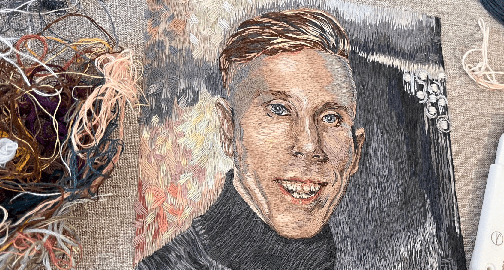 Portrait #02 — thread painting SVITLA