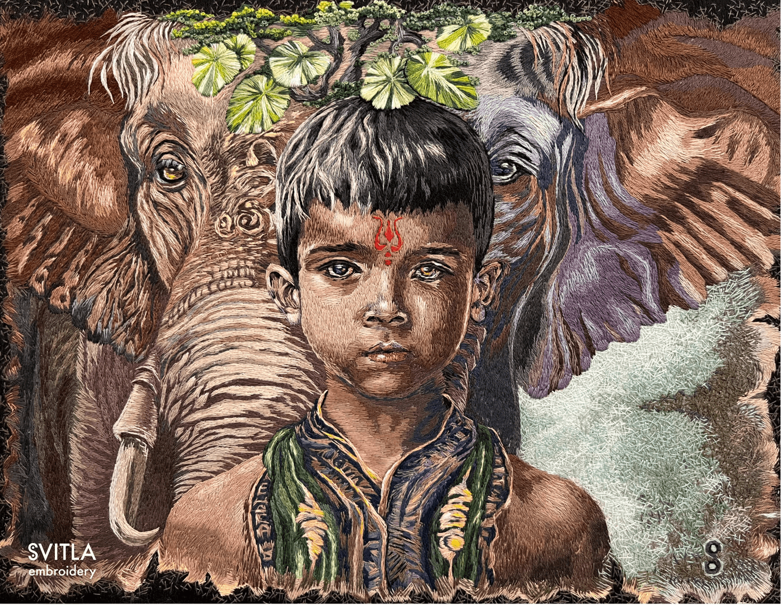 Ganesha — full painting, thread painting by SVITLA